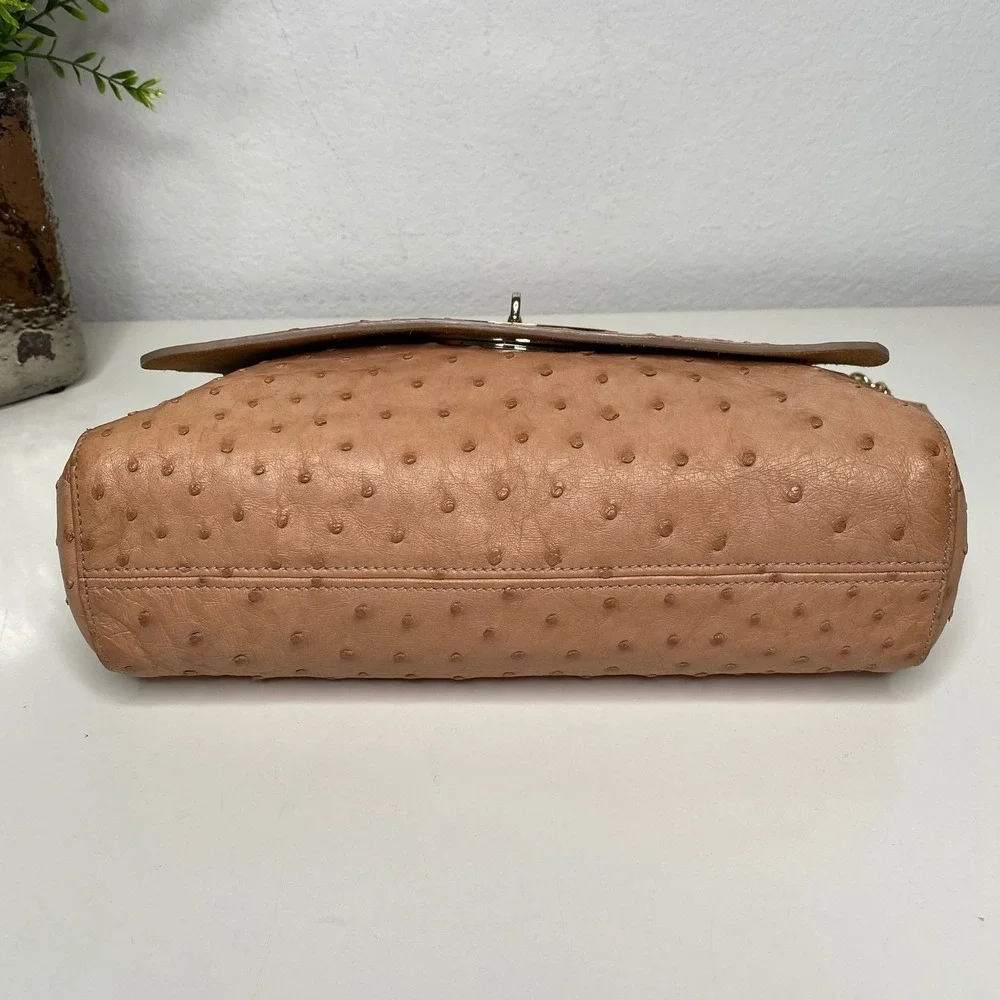 Mulberry Lily Medium Exotic Ostrich Leather Chain Crossbody‎ Shoulder Bag Rare!